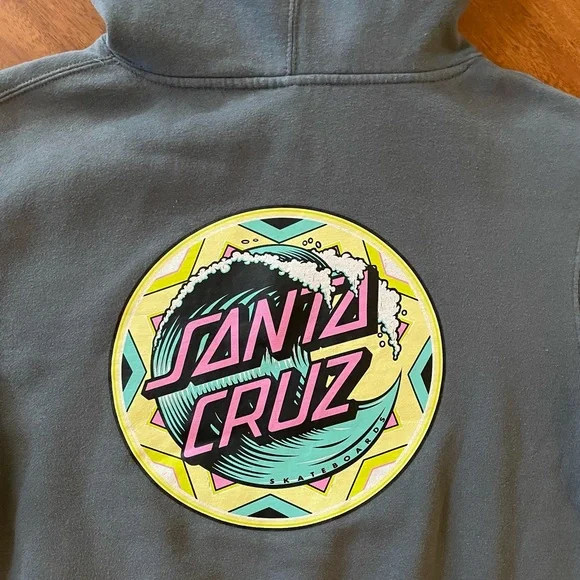 Santa Cruz Gray Skate Hoodie - Size M - Picture 8 of 10